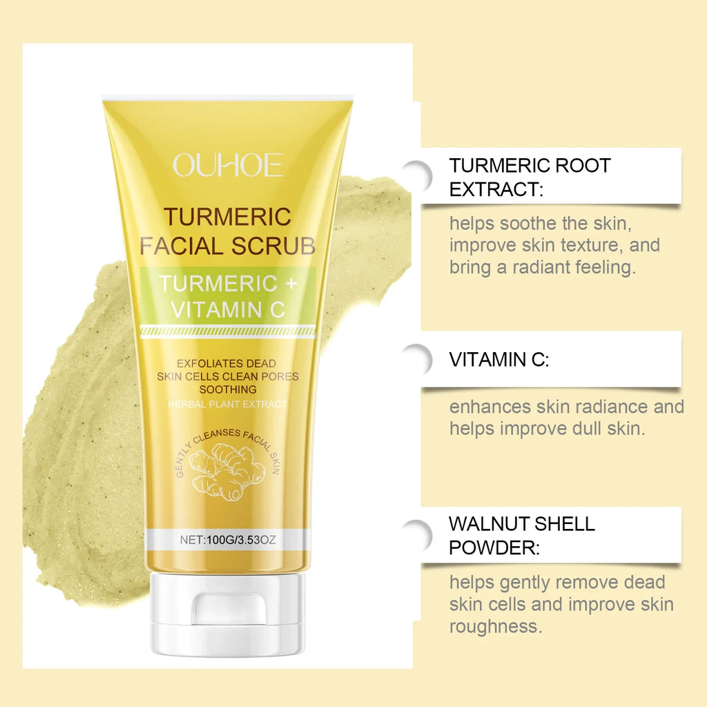 Exfoliating Facial Scrub Peeling Gel Cleaning Face Moisturizing Nourishing  Deep Cleansing  cutin pores Remove Dead Skin
